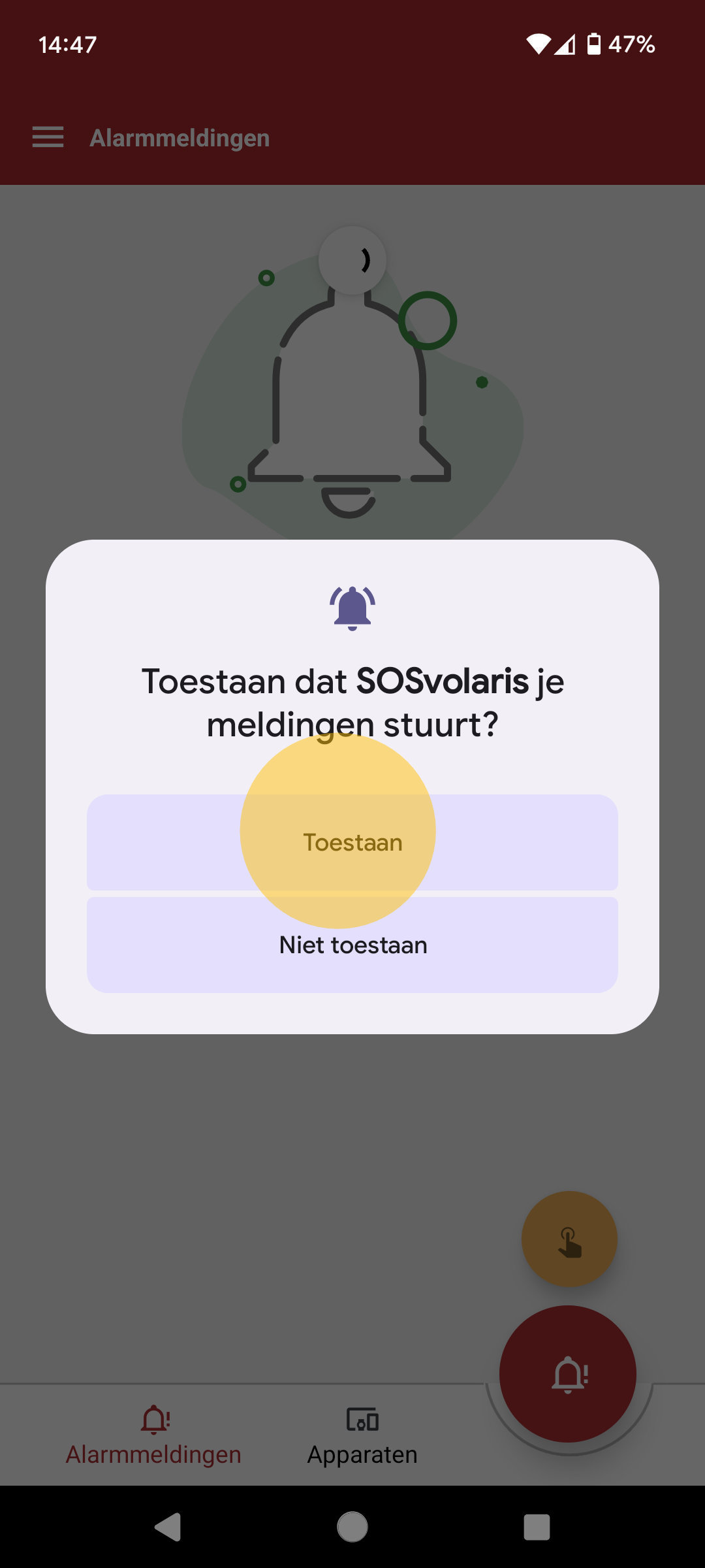 Meldingen SOSvolaris app