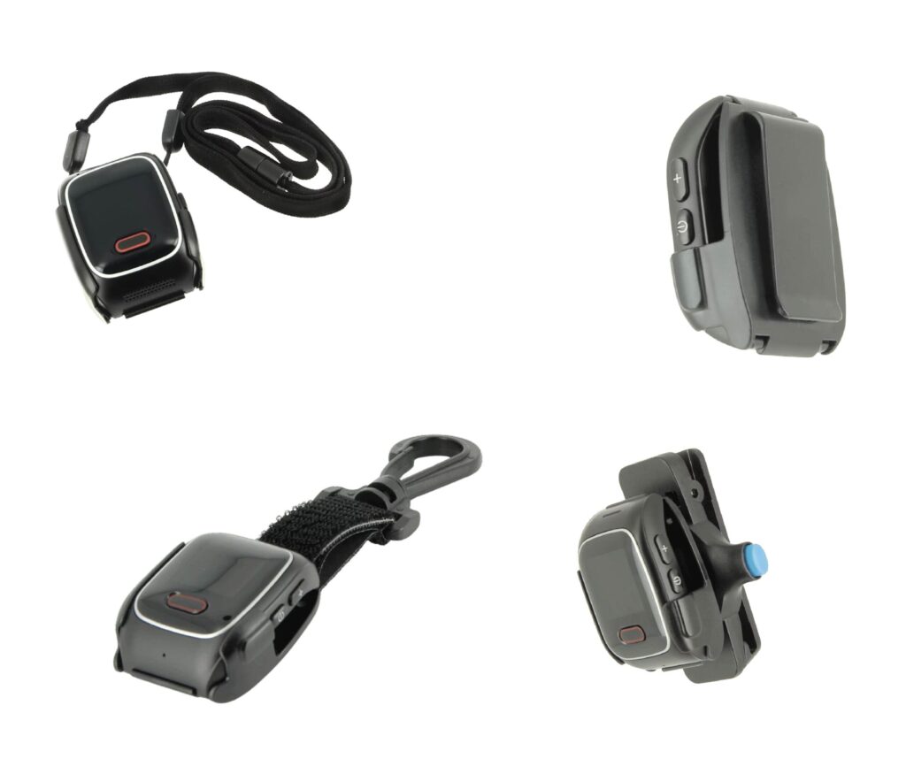 Emerit e-WG200: compact horloge met man down detectie, een noodknop, en sneltoets