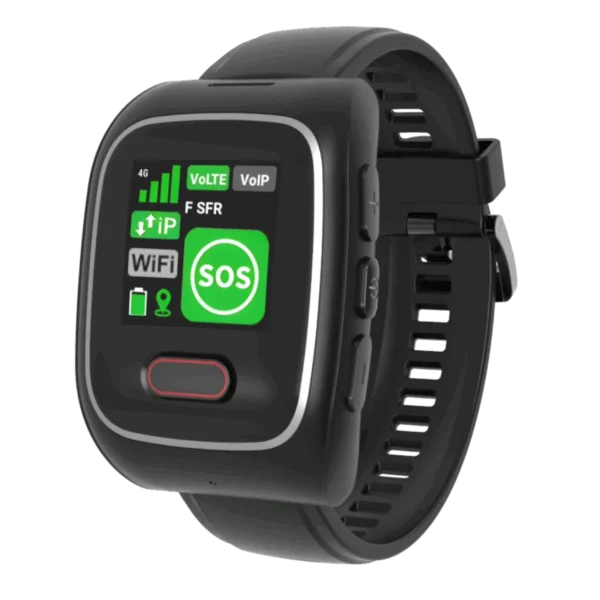 Emerit e-WG200: compact horloge met man down detectie, een noodknop, en sneltoets