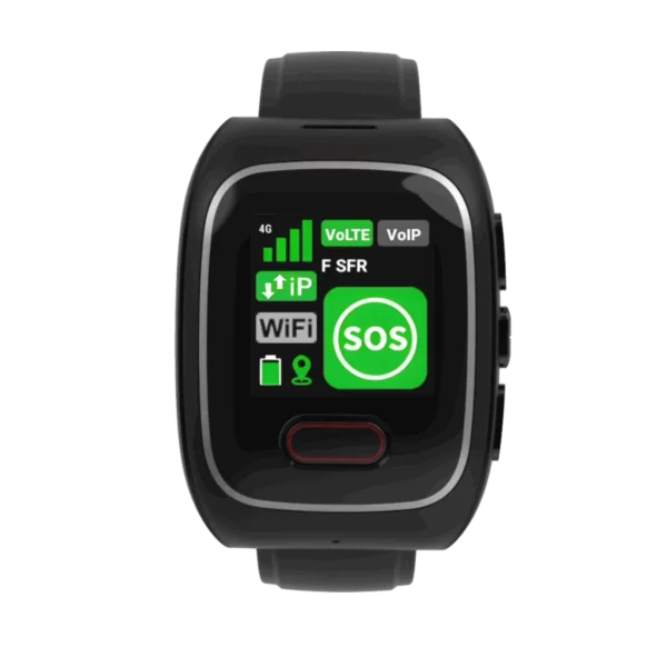 Emerit e-WG200: compact horloge met man down detectie, een noodknop, en sneltoets